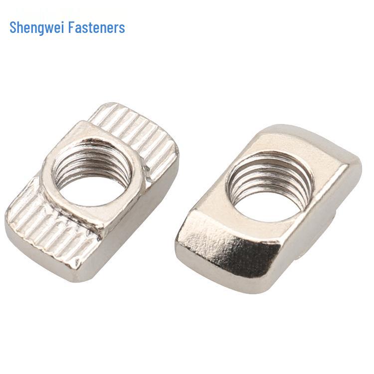 Nickel-Plated 304 T-Nut for European Standard Aluminum Profile, M4-M8 Boat-Shaped Nut