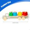 Wooden Building Blocks Vehicle Toy Preschool Shape Sorter Stacking Game Kids