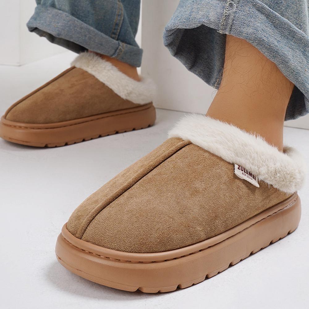 Shevalues Platform Plush Women Slippers Winter Warm Fluffy Slippers New Fashion Women Cotton Shoes Indoor Fuzzy Home Women Shoes