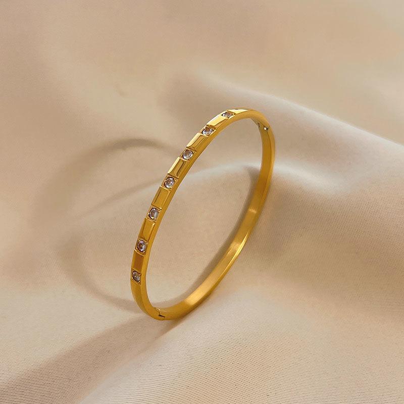 Punk Gold Color Bangles For Women Men Trendy Stainless Steel No-Fading Bracelets Bohemian Fashion Jewelry Accessories Gift