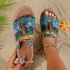 Bohemian flat slippers women's 2025 summer new European and American tassel beach sandals foreign trade large size
