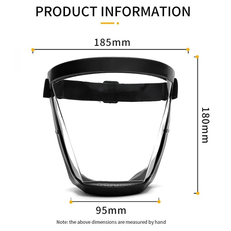 Anti-fog Full Face Shield Transparent Protection Face Mask with Filters Splash-proof WindProof Dust-proof Mask Safety Glasses