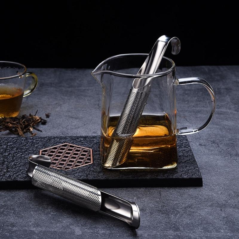 Teas Pipe Strainer Set Includes Brush And Hanging Hook Handle Design Stainless Steels Net Filter For Brewing Teas