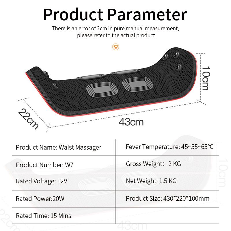 Portable High Frequency Vibration Waist Lumbar Comfort Care Pneumatic Air Lifting Traction EMS Waist Massager with Heating
