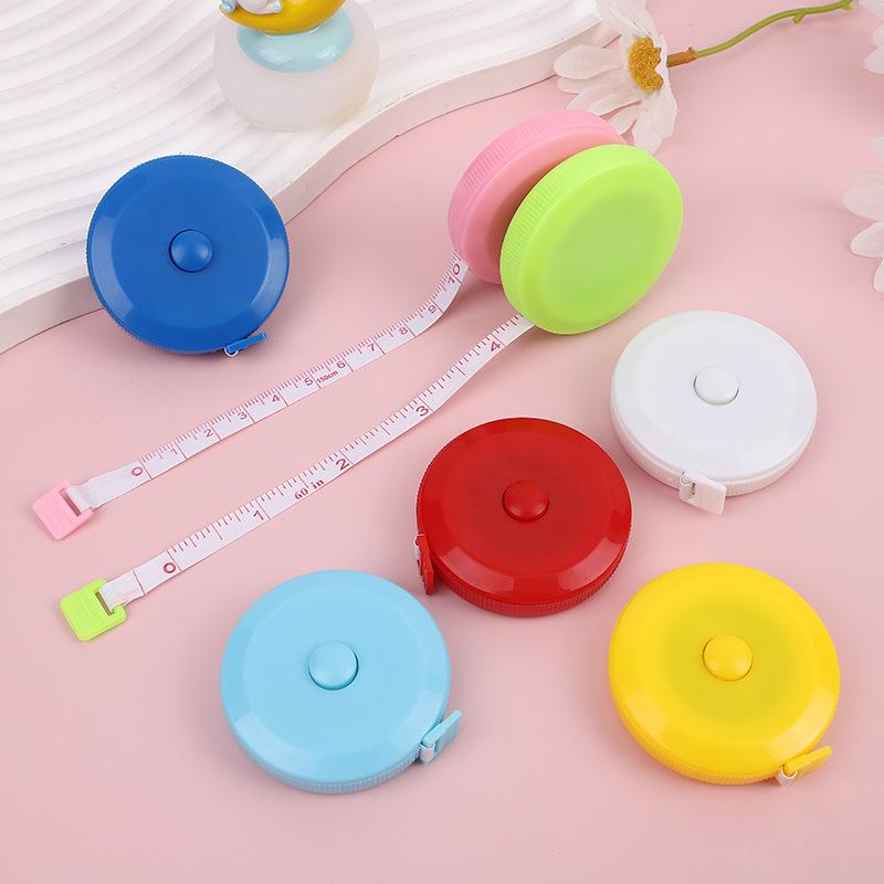 Yellow 1.5 Meter Soft Leather Tape Measure Automatic Telescopic Tape Measure Portable Circular Plastic Ruler