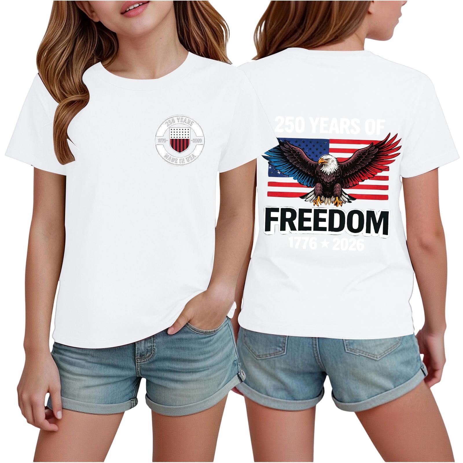 Boys And Girls Printed Fashion Casual Short-Sleeve T-Shirts 120 белый