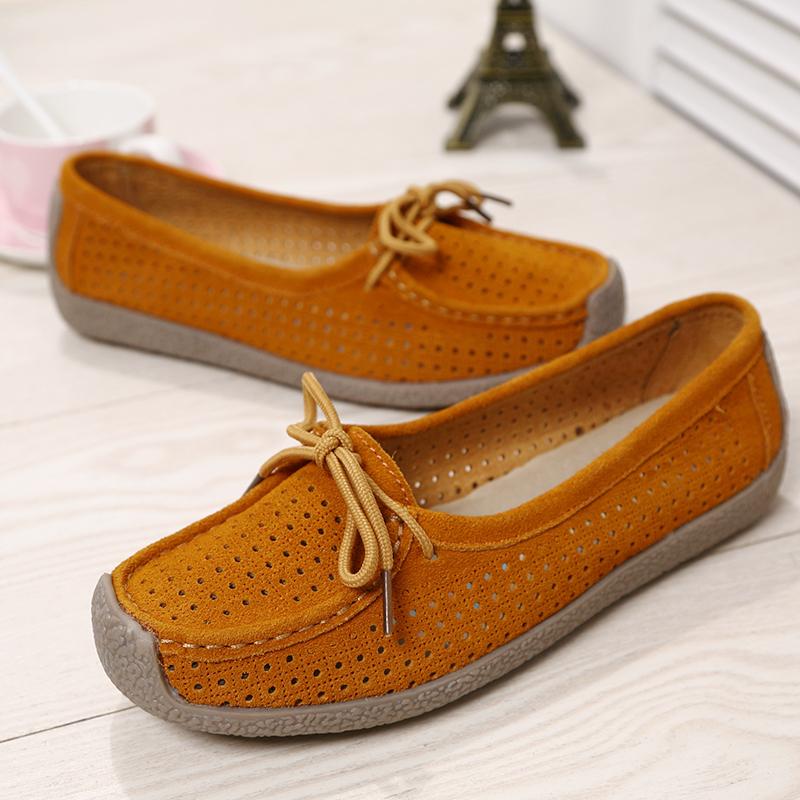 Женские замшевые лоферы кожаные мокасины для вождения удобные повседневные туфли без шнуровки прогулочная минималистичная обувь для беременных большого размера EU 35 оранжевый 2709₽
