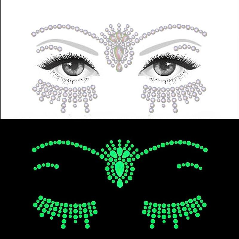 Crystal Tattoo Sticker Glitter Eyeliner Eyebrow Makeup Face Eyes Diamond Temporary Tattoo Rock Rhinestone 3D Eyeliner Stickers
