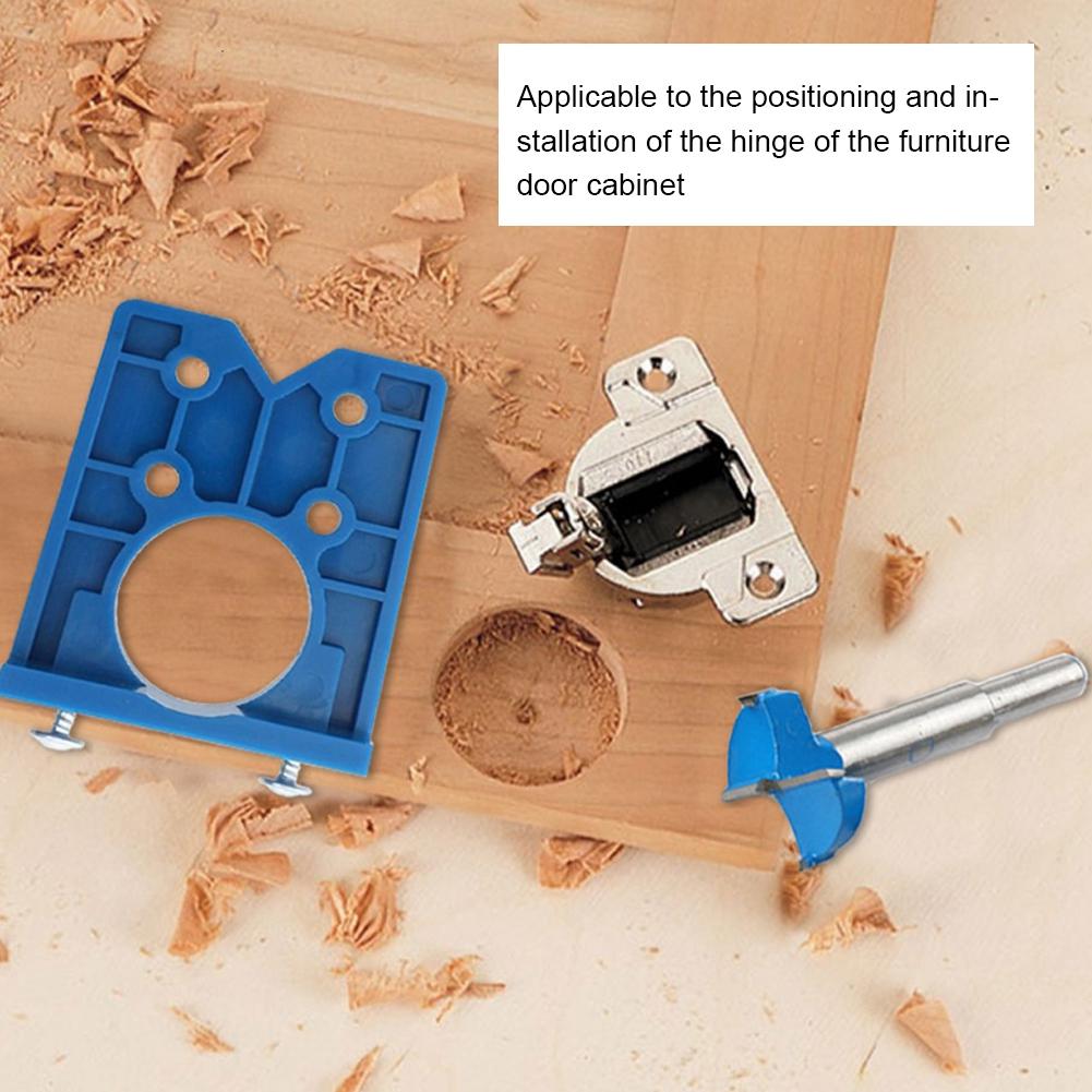 Hinge Hole Drilling Guide Locator 35mm Hinge Hole Drilling Jig Woodworking Door Hole Opener Cabinet Accessories Tool