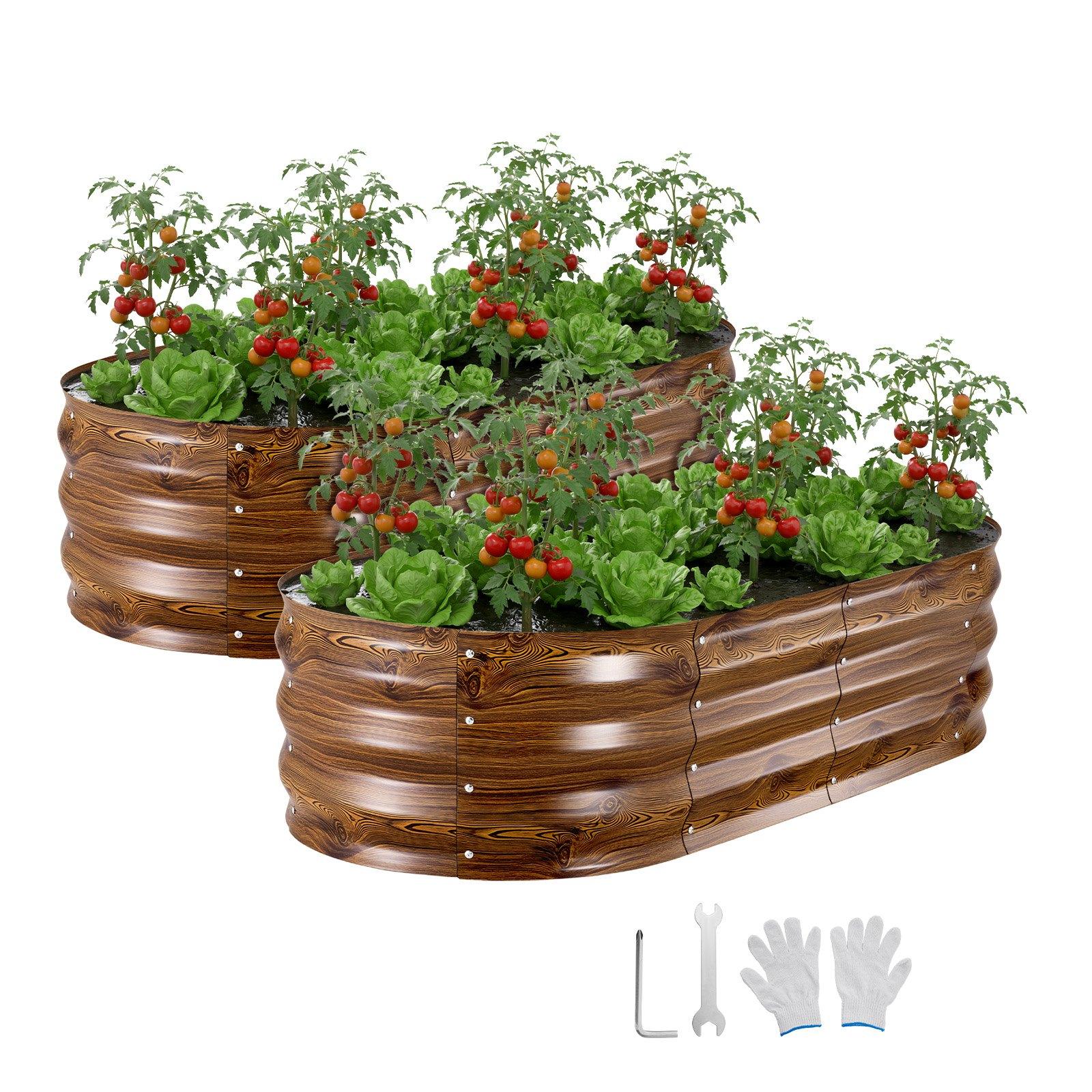 VEVOR 2 Pack Galvanized Raised Garden