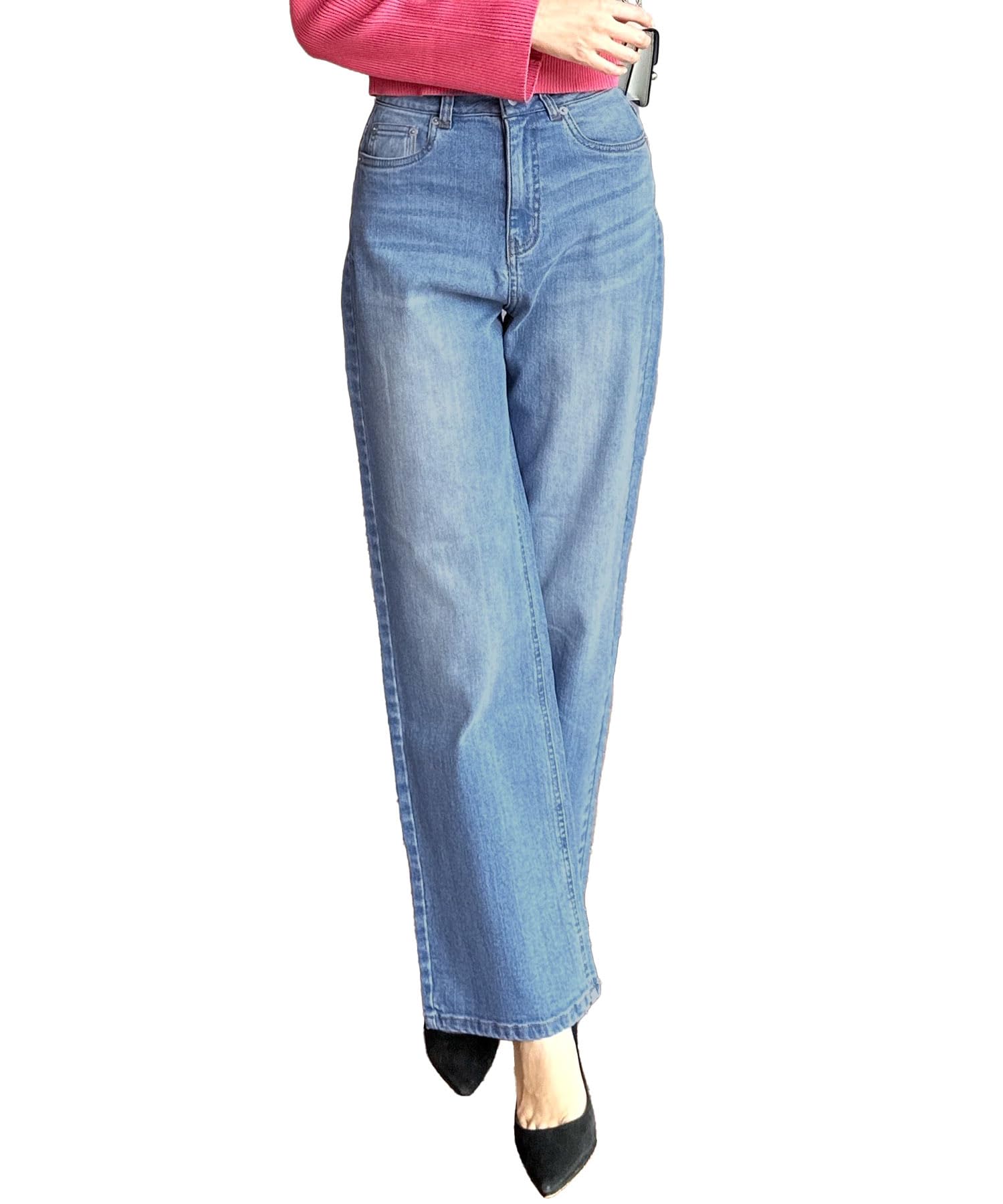 

[Kobe Lettuce][Ayumi Okabe Collaboration] Wide Denim Pants, Straight Denim Pants [M3953] Size S, Blue