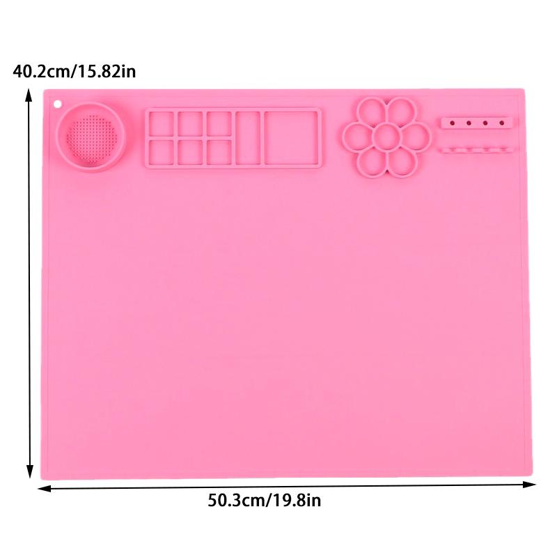 Silicone Painting Mat,Large Silicone Art Mat, Art Mat With Cup, Easy Clean Up, Protects Surfaces Perfectly. For Paint, Color