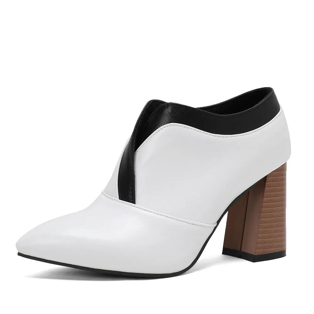 Spring Autumn Women Pump High Heel Unisex Oxford Vintage Fetish Pointed Toe Slip-on Pumps Party Shoes Plus Size 32-46