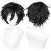 Short Black Men's Cosplay Synthetic Wig For Halloween Christmas Event Costume Party Black Men Wig For Men Women Anime Cosplay