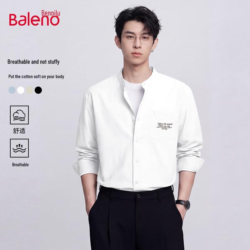 Baleno Men s JPB Print Henley Neck Long Sleeve Casual Shirt L