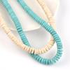 Natural Turquoise Stone Beads Blue/White Flat Round Spacer Beads For DIY Jewelry Making Bracelet Necklace Keychain Accessories