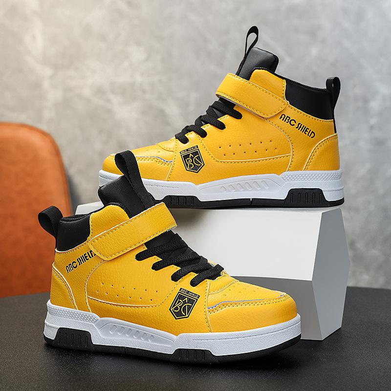 Children's autumn and winter campus 2025 high-top sports shoes Boys' fashion breathable shoes Middle and older children's girls' outdoor sports shoes