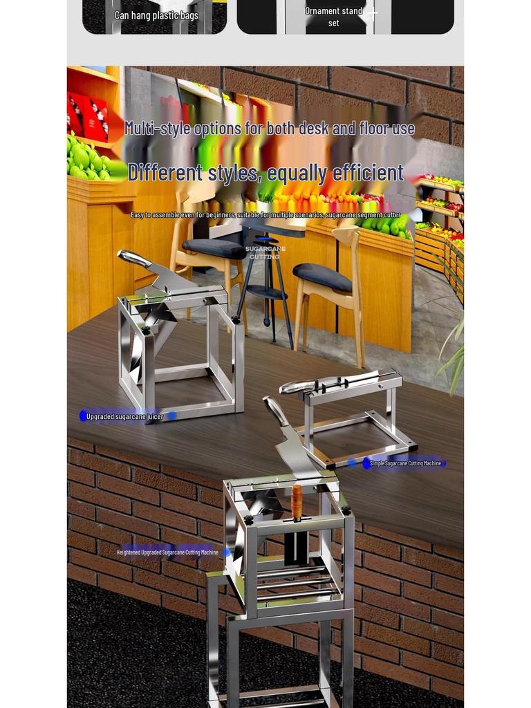 Stainless Steel Sugarcane Chopper and Crushing Knife Holder - Blue