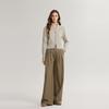 ELLE French Design Laisel Bare Feel Lazy Relaxed Loose Pants Women bottoms Brown EK49593