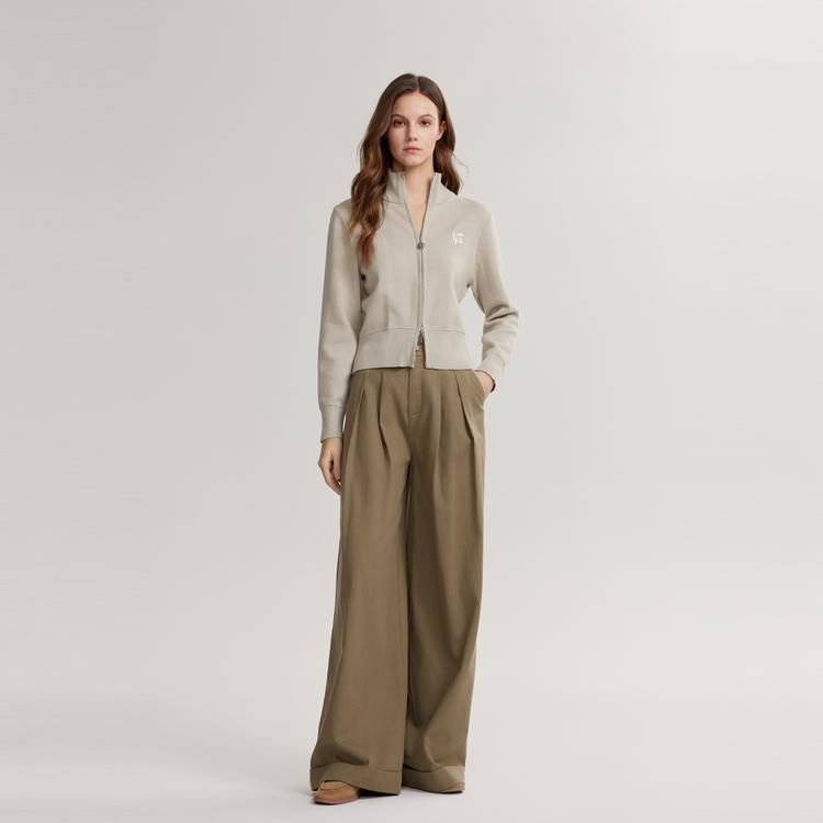 ELLE French Design Laisel Bare Feel Lazy Relaxed Loose Pants Women bottoms Brown EK49593