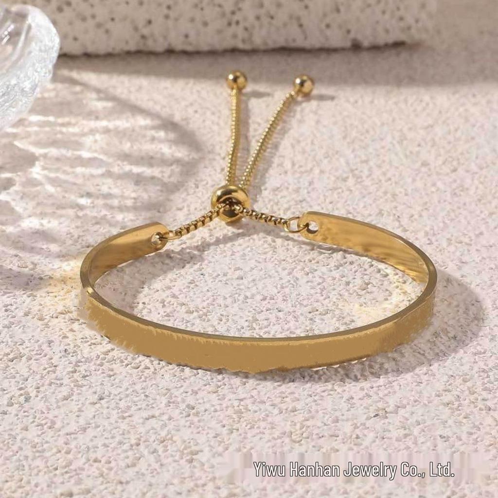 Hot Sale Adjustable Titanium & Stainless Steel Etched Bracelet