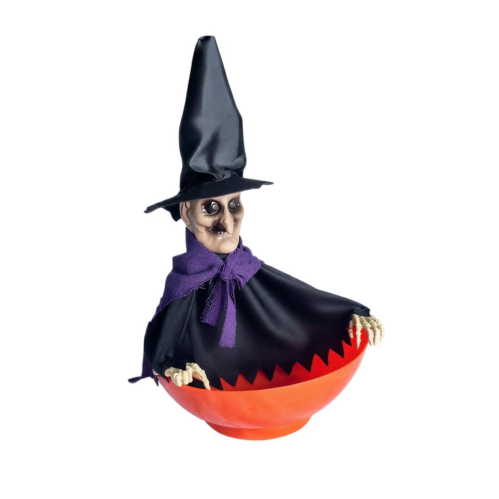 Halloween-Bewegungsaktivierte Süßigkeitenschale mit Ton- und Lichteffekten für Tischdekoration und interaktive Displays