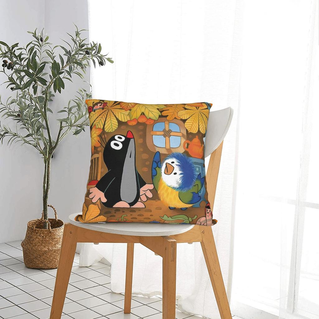 Pillow Cover The Little Mole and Friends  Cute Funny Pillow Case For Sofa Home Decor Pillowcases