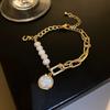 Bracelet en nacre perle d'eau zircon design sens tête de chat bracelet célébrité Internet tempérament bijoux femmes
