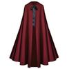Medieval Grim Reaper Halloween Costume Cloak Cape Adult Cosplay Stage Performance Robe with Hood Gothic Black