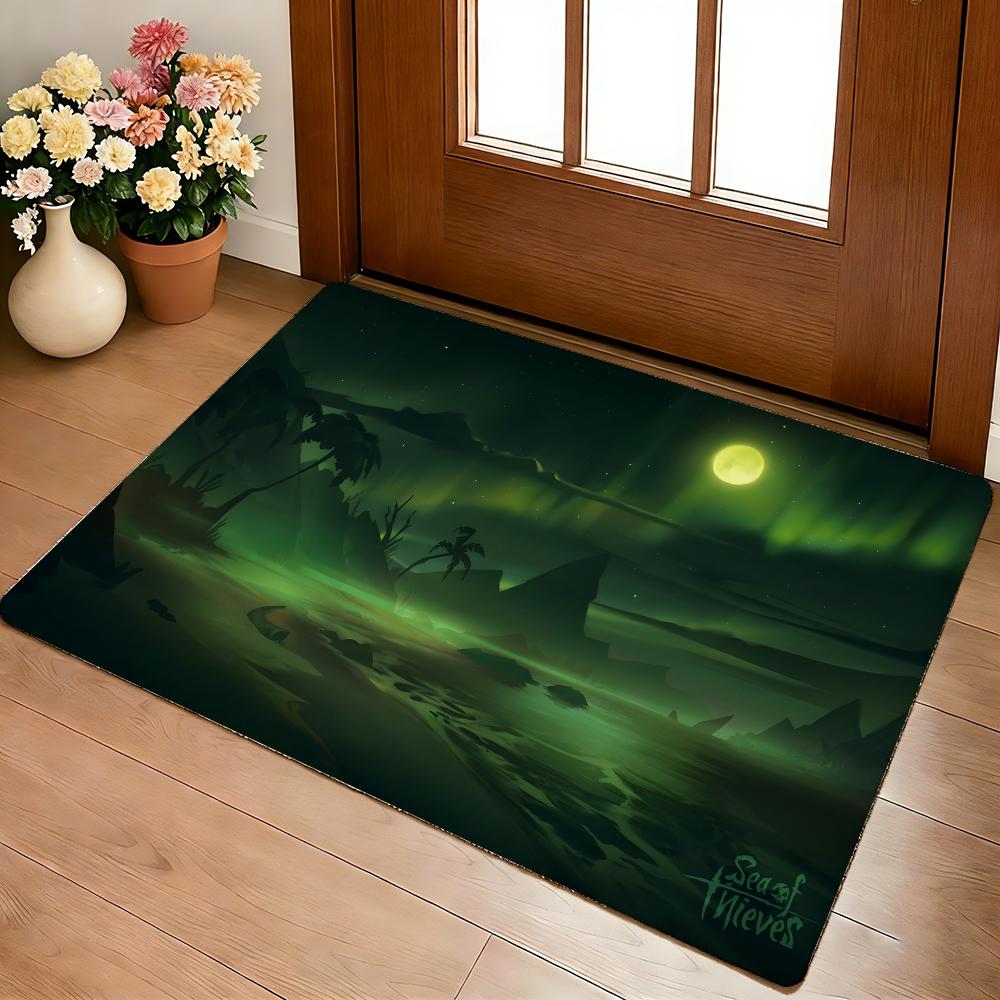 Hot Anime S-Sea Of T-Thieves Floor Mat Cozy Flannel Soft Thick Non-Slip Mat For Living Room Bedroom Kitchen Decor Rugs