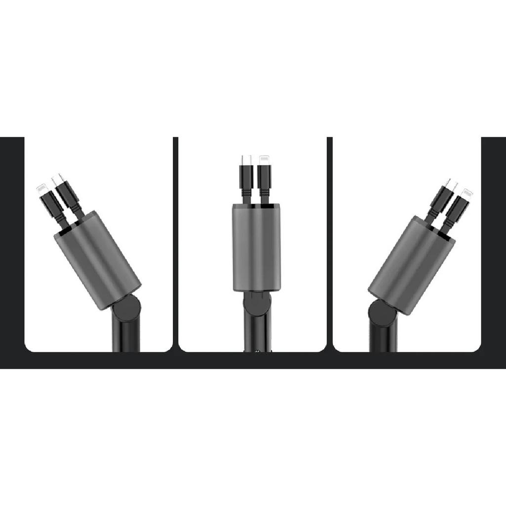 Car Charger USB Type C Adaptor 120W Fast Charge Retractable Charging Cable with Cords QC Adapter Car Charger For Iphone Android