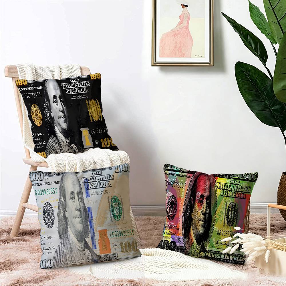 Dollars Money Cushion Cover Polyester Sofa Cushions Decorative Throw Pillows Home Decoration Pillowcover