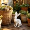 Courtyard Garden Ornament Bunny Decor Yard Rabbit Statue Outdoor Decorations Easter Resin