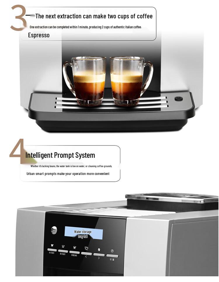 Kalamai 1604 Fully Automatic Italian Coffee Machine, Compact & Portable for Office