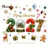 Holiday Glass Stickers Christmas Window Clings, Static Sticker with Merry Christmas, Elk Gingerbread Festive Shop Displays Man Decals, PVC