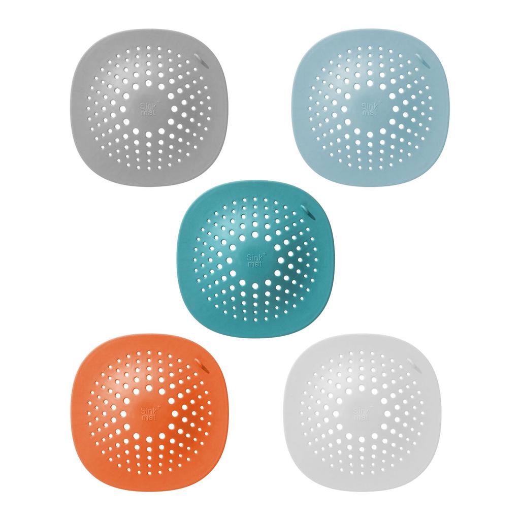 Pack of 5 Hair Catcher Shower Drain Covers Plastic Rubber Sink Strainer Protectors for Bathroom and Kitchen Sink