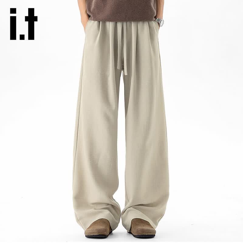 Izzue IT Men's Ice Silk Straight-Leg Casual Pants