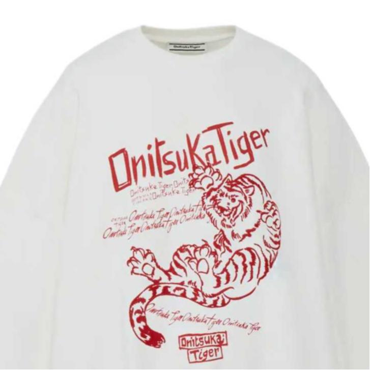 Onitsuka Tiger Embroidered Print Pullover Long Sleeve Sweatshirt Unisex sweatshirt 2183B599_700