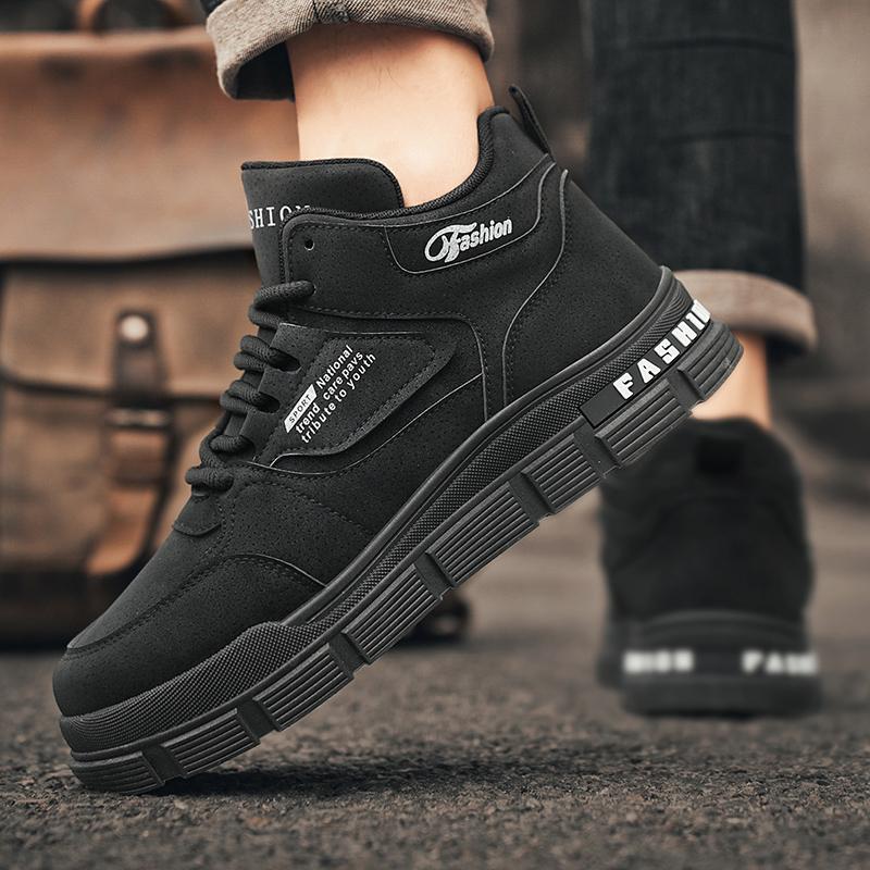 New Fashion Men's Autumn Spring All Match Hightop Walking Boots Winter Hightcut Leather Work Boots