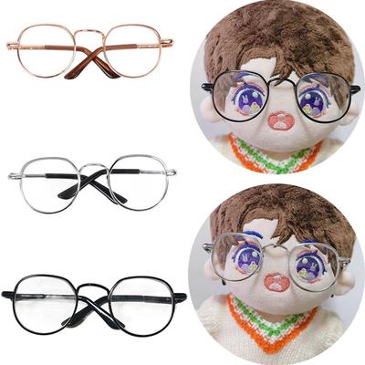 Metal Plush Doll Eyeglasses Lensless Doll Accessories Cute Pets Glasses  for 20cm Dolls