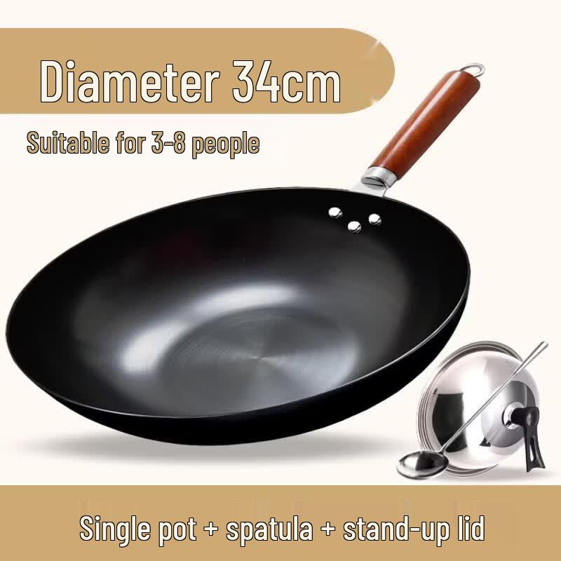 

Pure Iron Non-stick Flat Bottom Wok