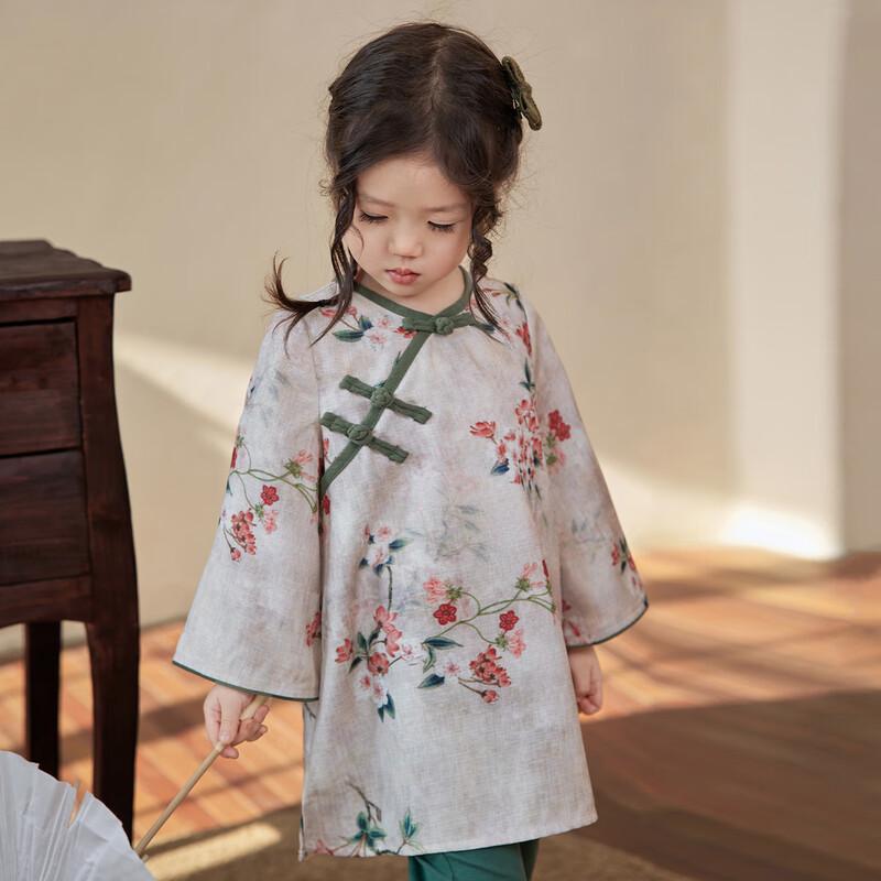 LUSON Baby Girl Chinese Style Cheongsam Tang Suit Dress Set