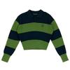 OUT OF TRUNK Stripe Collar Knit Green (Women)