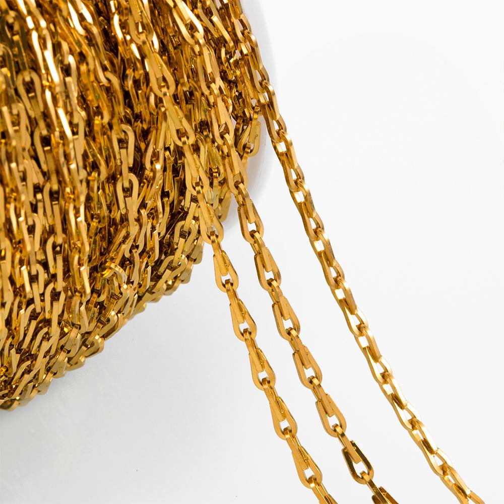 1Meter Stainless Steel Gold Plated 2mm Thin Chain Crossing Oval Necklaces Chain DIY Handmade Bracelets Material Jewelry Findings