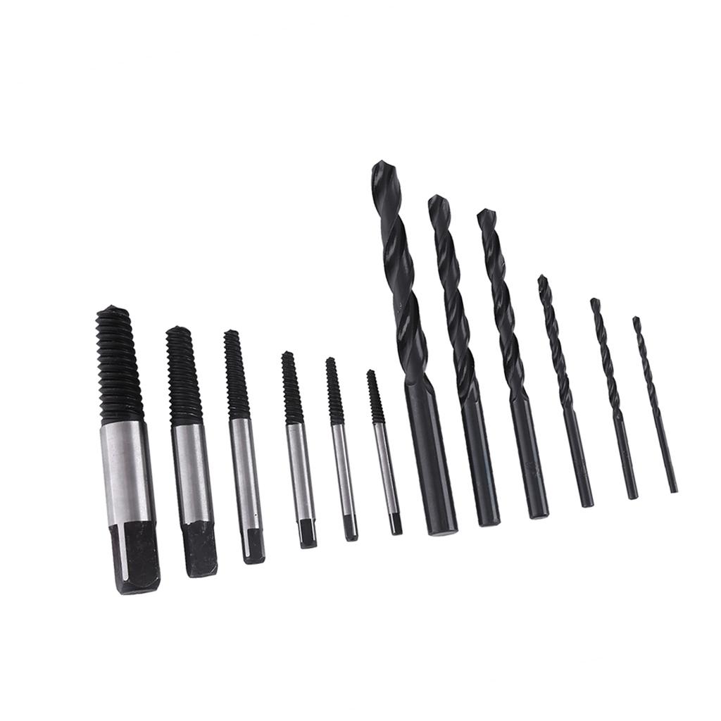 12 Pcs Practical Broken Nut Screw Extractor Bolts Studs Remover Tools Set with Drills