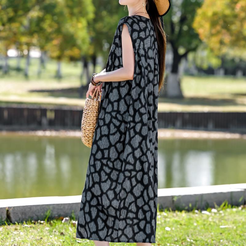 Plus Size Elegant Women's Summer Dress Casual Loose Long Dress Female Vintage Clothes