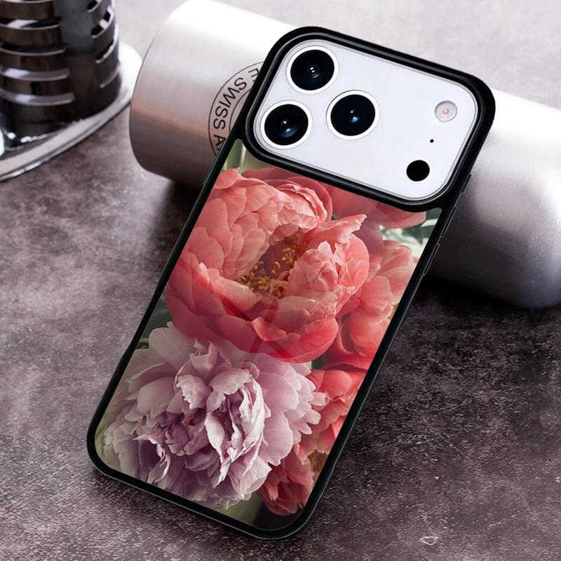 

Peonies Beautiful Flower Phone Case for iPhone 17 16 15 Pro Max Air 14 13 12 11 Plus Shockproof Capa Cover iPhone 15 Plus