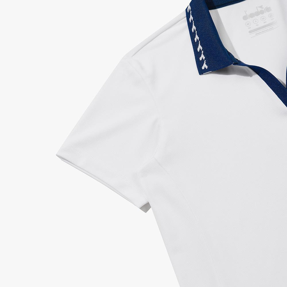 Diadora Classic Tennis Pk Collared Short Sleeve T-Shirt Women Off White