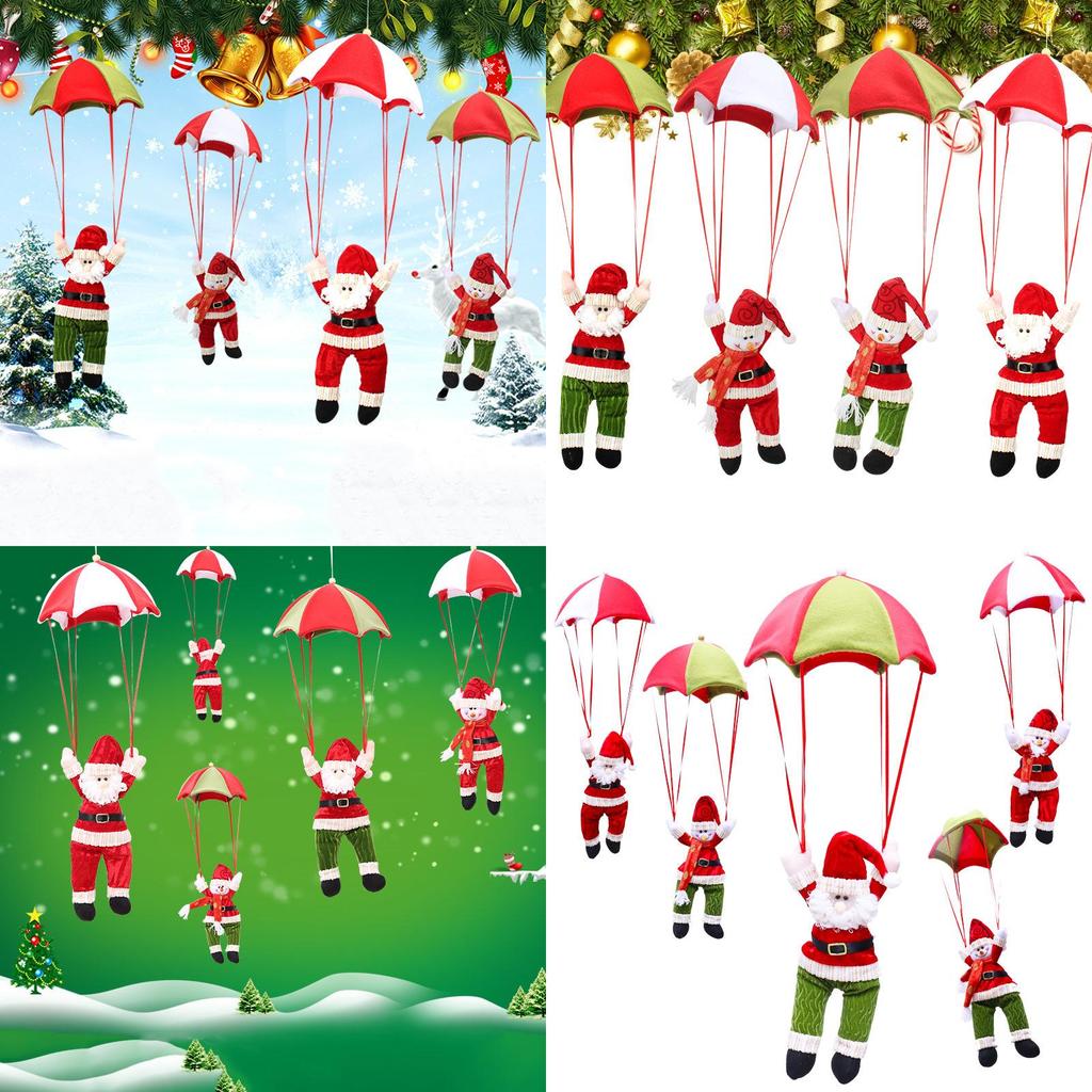 Charming Santa Claus Snowman Christmas Home Ceiling Decoration Parachute Doll Toy