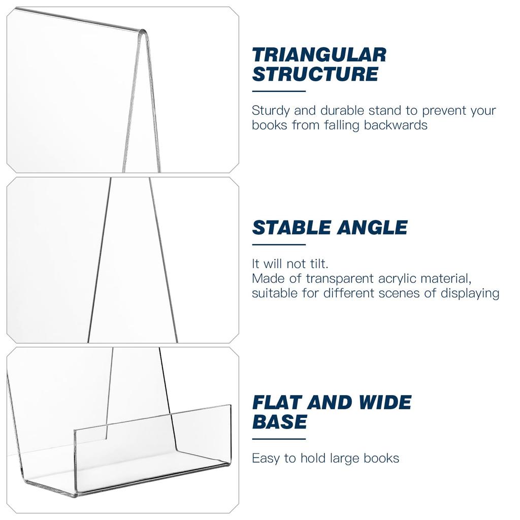 Set of 5 Clear Acrylic Book Tabletop Book Book Display Bookshelf School Stationery Gift Stands, Bookends, Stands, Stands, Decor, Library, Office,